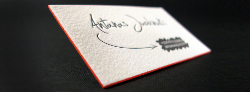 business card with painted edge